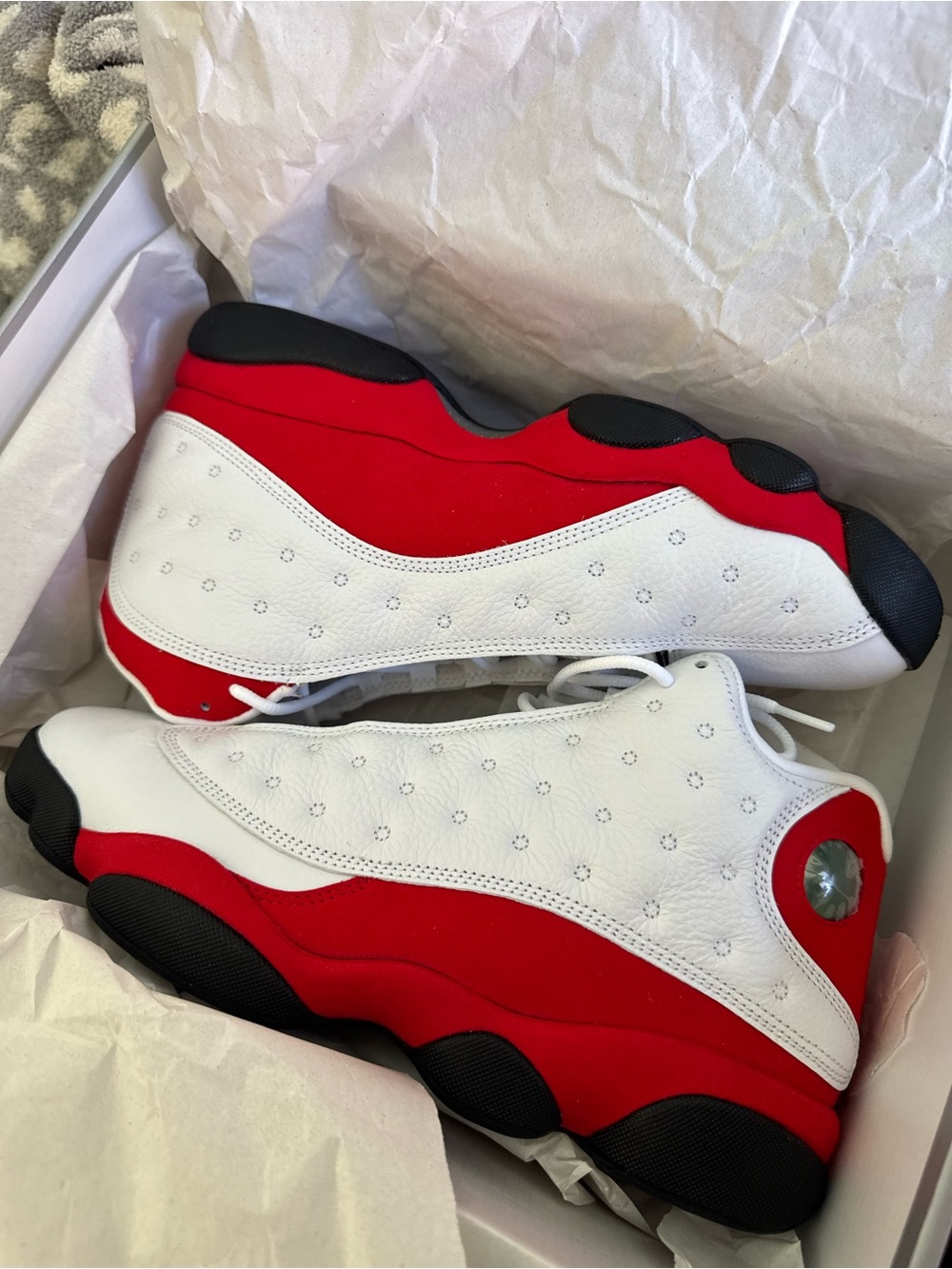 Jordan Retro Low Basketball Shoes - White/Red/Black